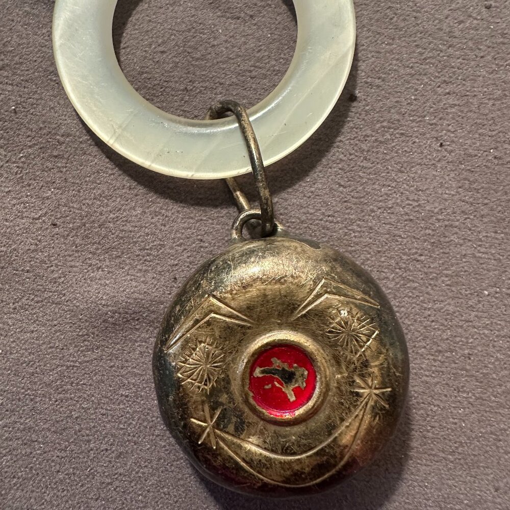 Vintage Sterling 925 Clown Face Towle Sterling Rattle